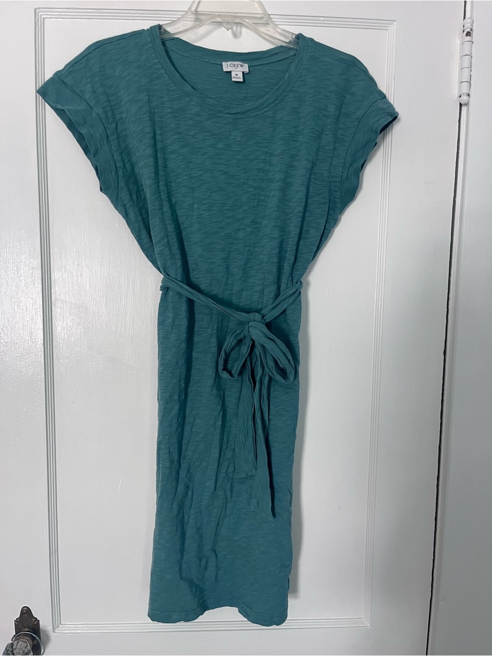 J. Crew Green Tie-Waist T-Shirt Dress